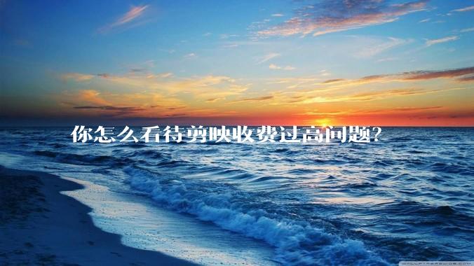 你怎么看待剪映收费过高问题？